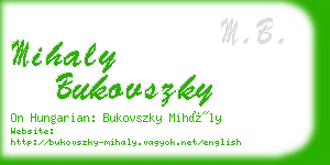 mihaly bukovszky business card